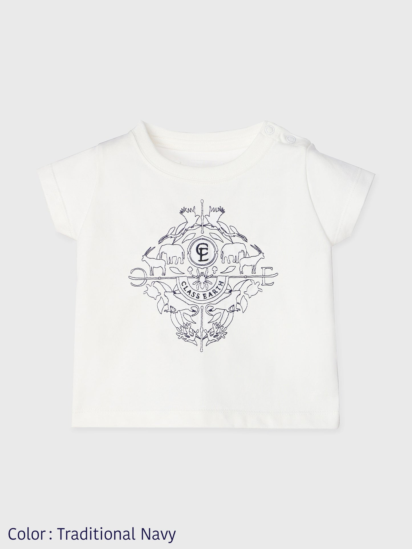【Kids】Emblem of Endangered Species Embroidered T-shirt