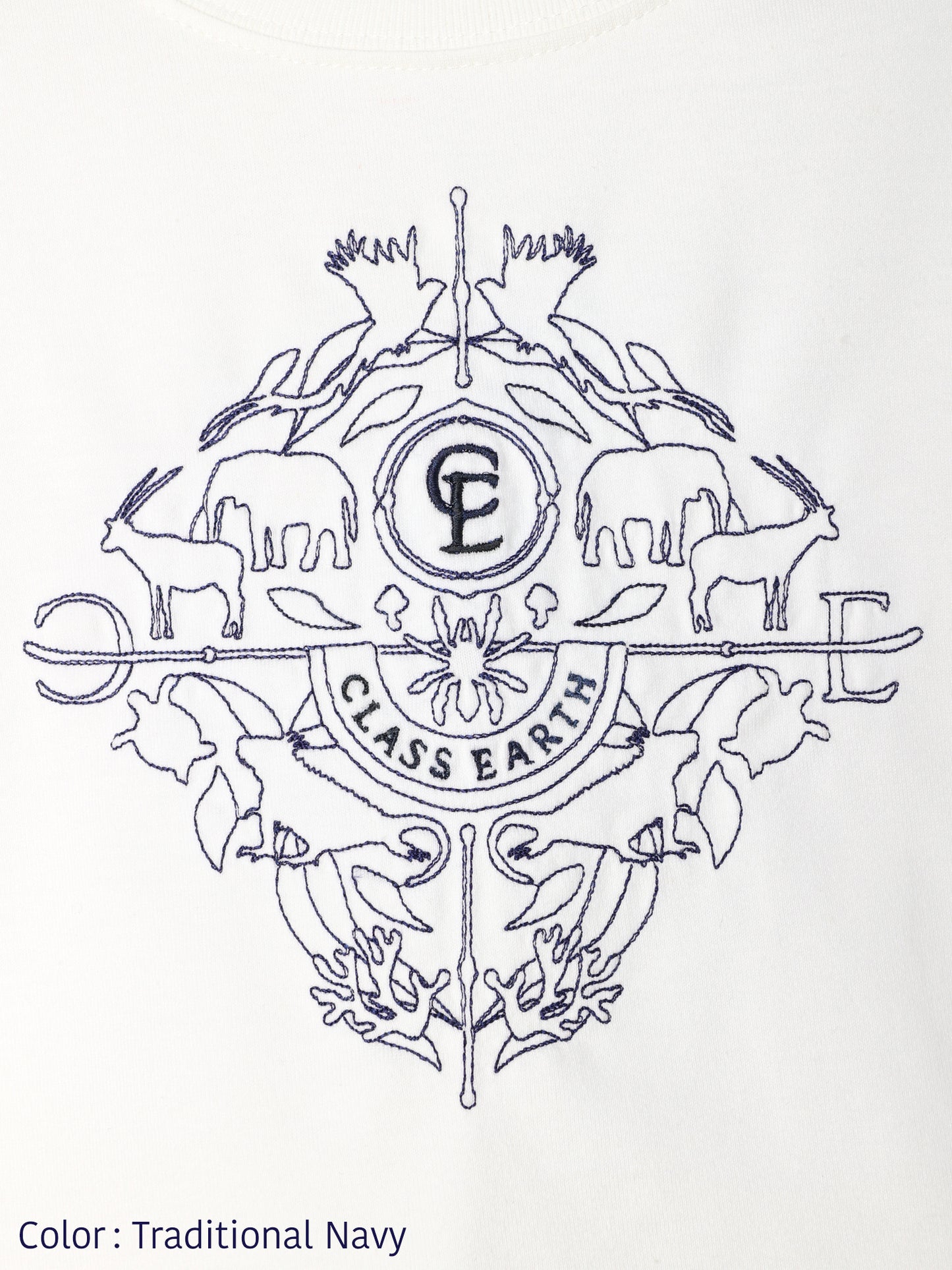 【Kids】Emblem of Endangered Species Embroidered T-shirt