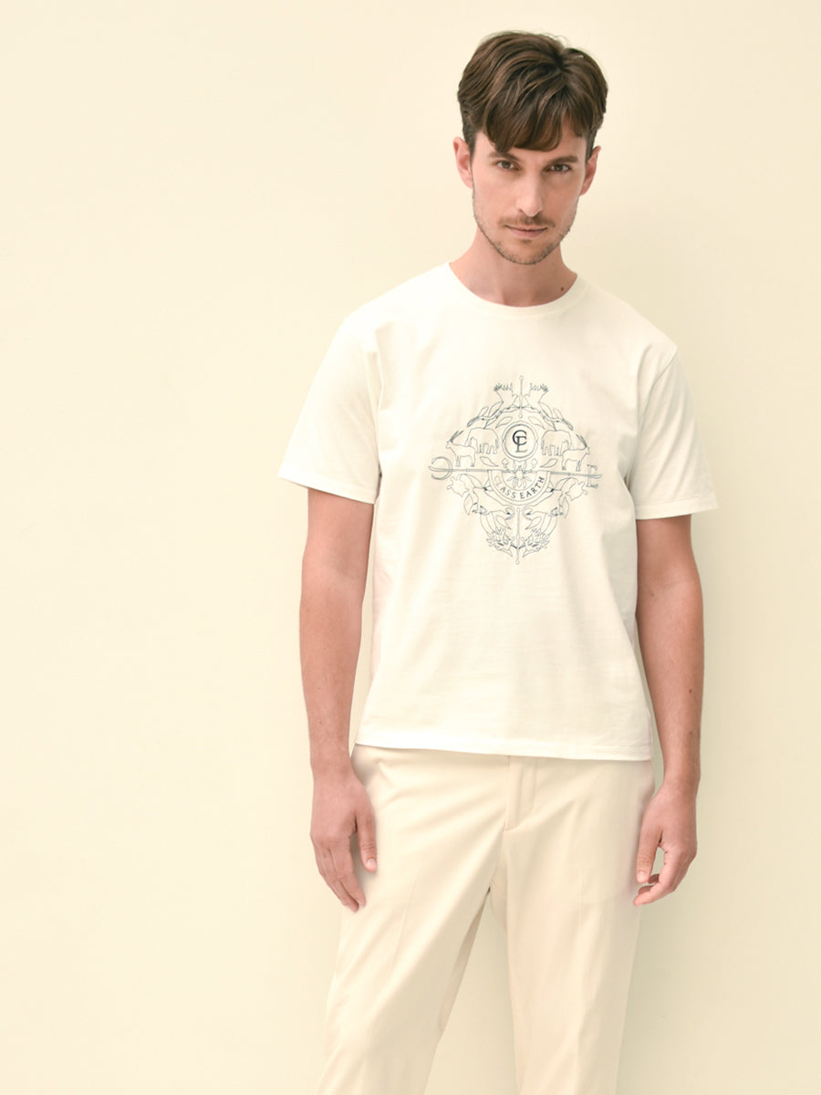 Emblem of Endangered Species Embroidered T-shirt
