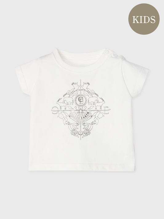 【Kids】Emblem of Endangered Species Embroidered T-shirt
